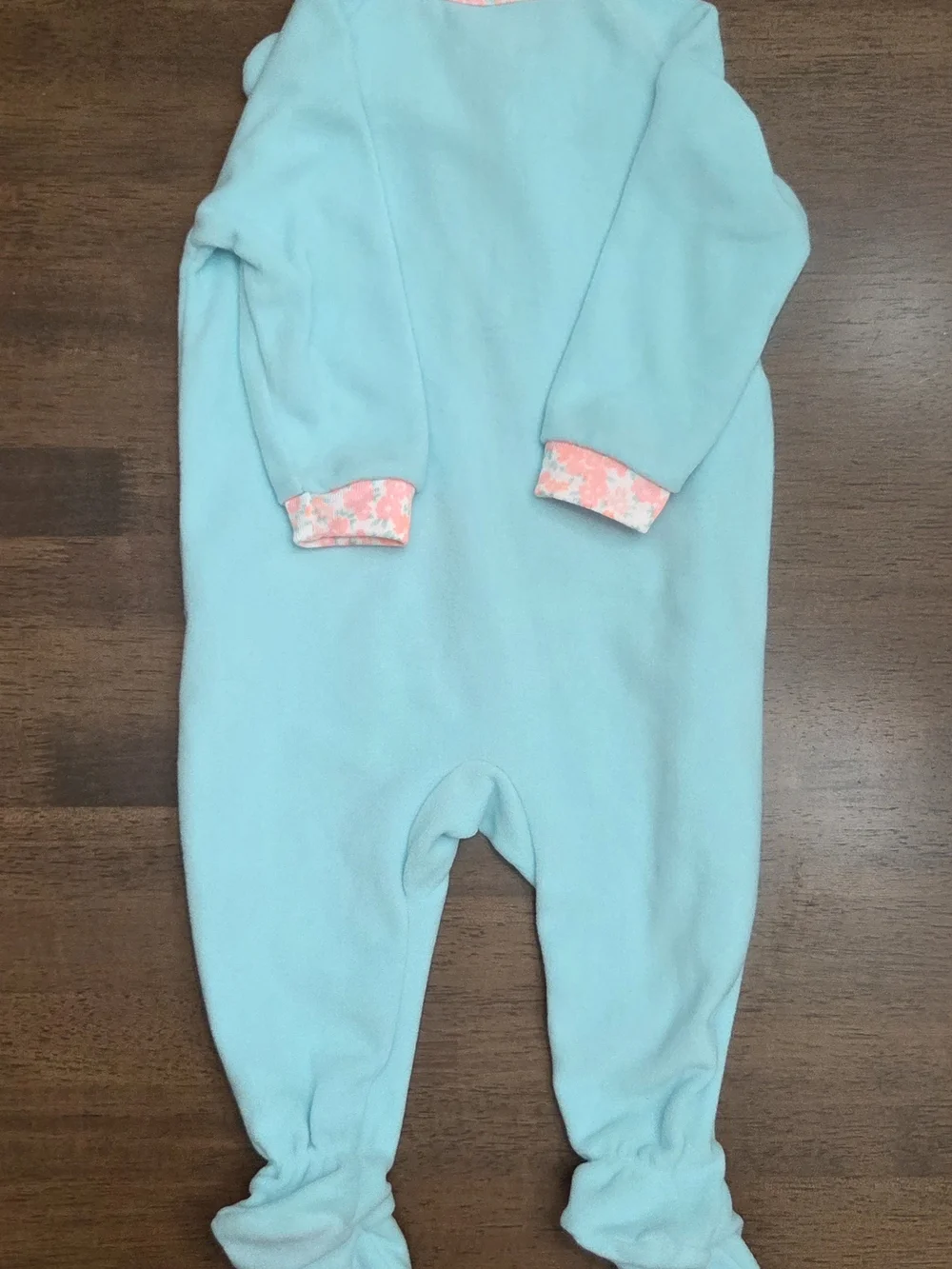 Carter's Aqua Blue Fleece Baby One-Piece Footed Pajamas - NWT